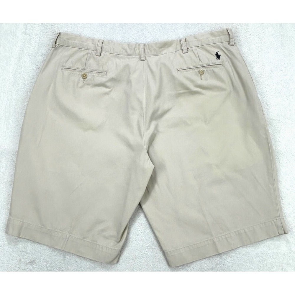 Polo Ralph Lauren Short Men 40x10" Relaxed Fit Tan Chino Flat Front Cotton Pony